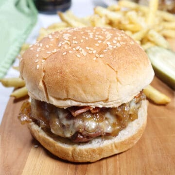 Corned Beef Burger on a roll.