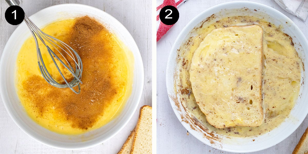 Making French Toast batter.