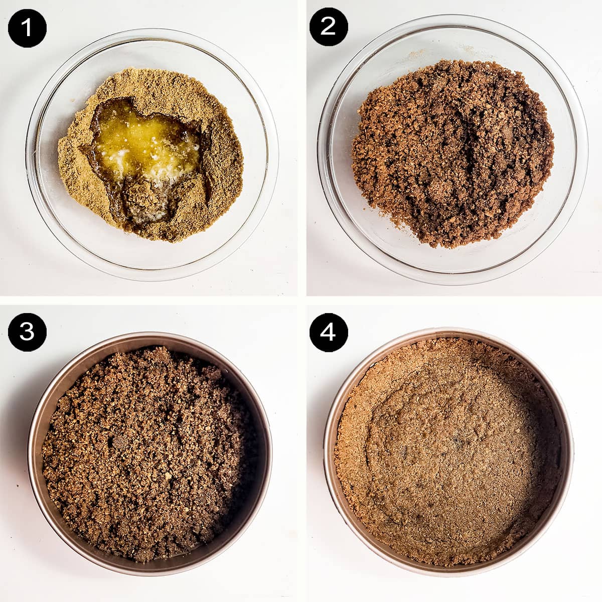 Prep steps for gingersnap crust.