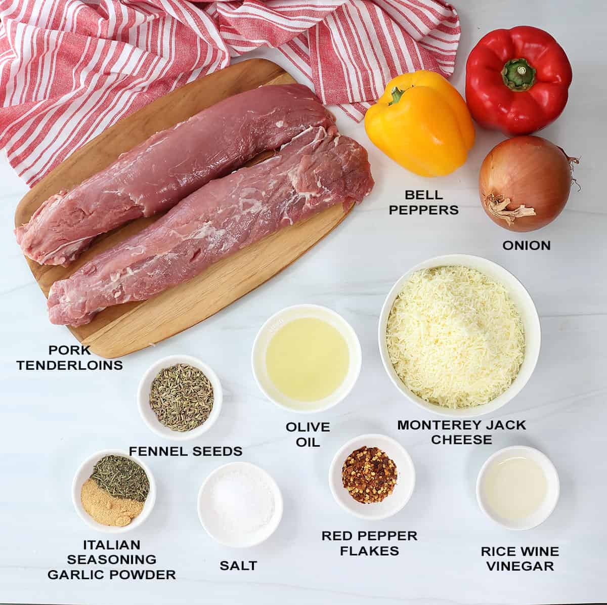 Ingredients for Hasselback Pork Tenderloin recipe.