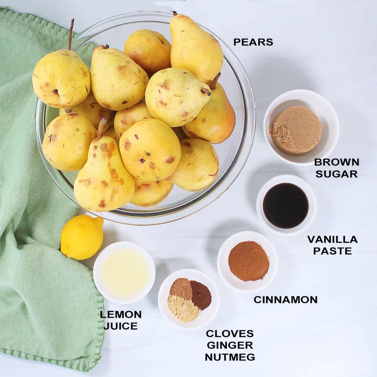 Ingredients for Pear Butter recipe.