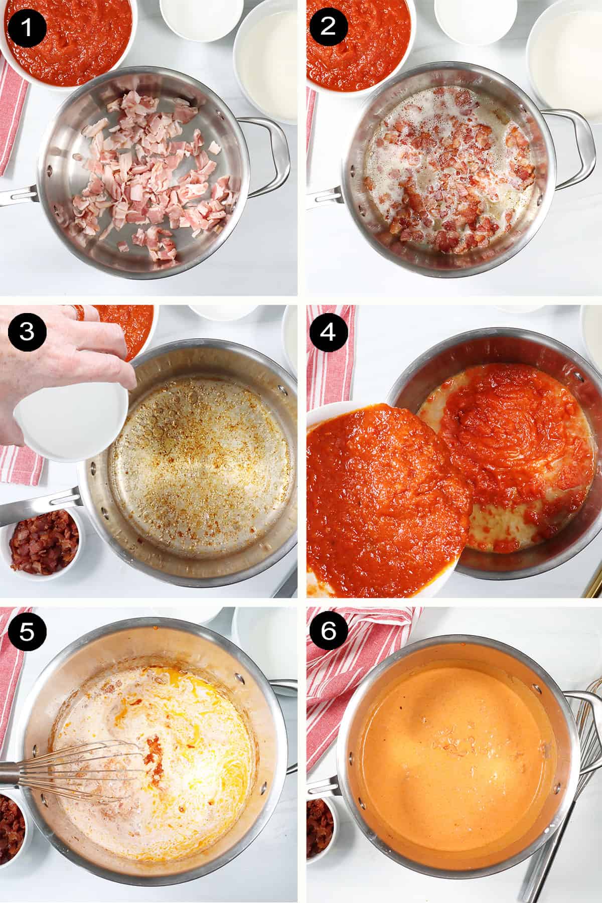 How to make vodka sauce with marinara steps.