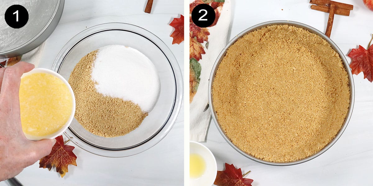 Steps to make graham cracker crust.