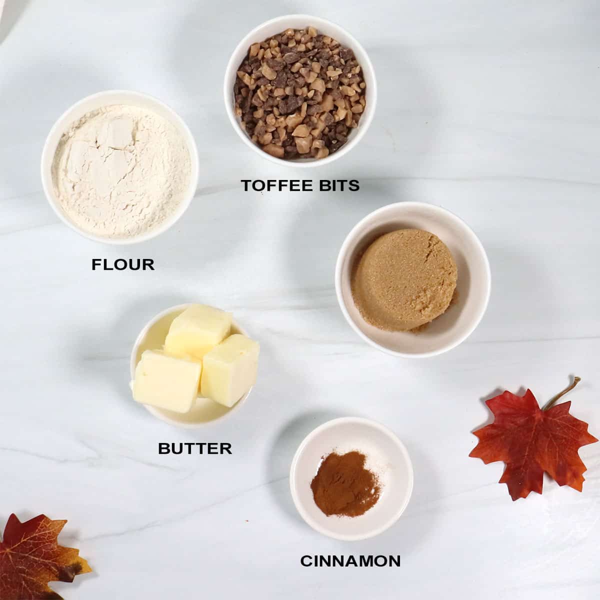 Crumb topping ingredients.