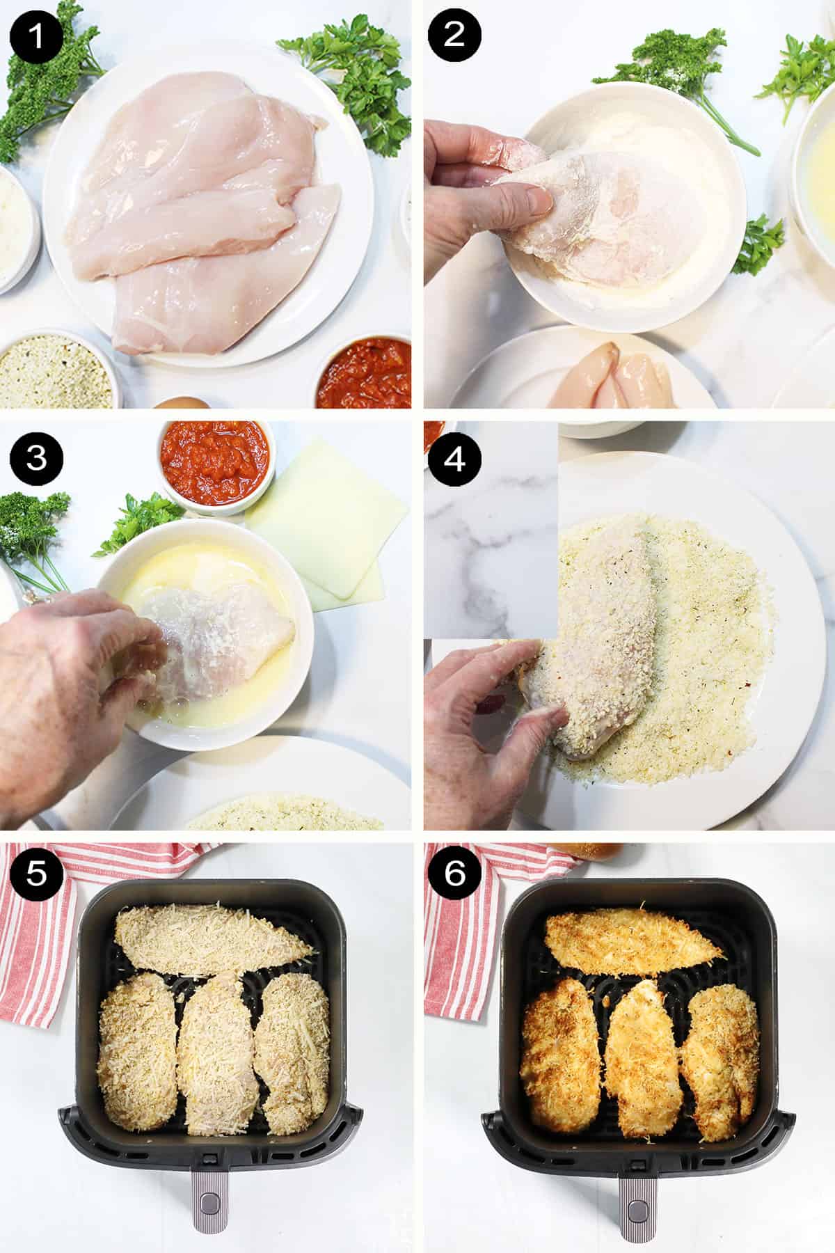 Prep steps to air fry the chicken.