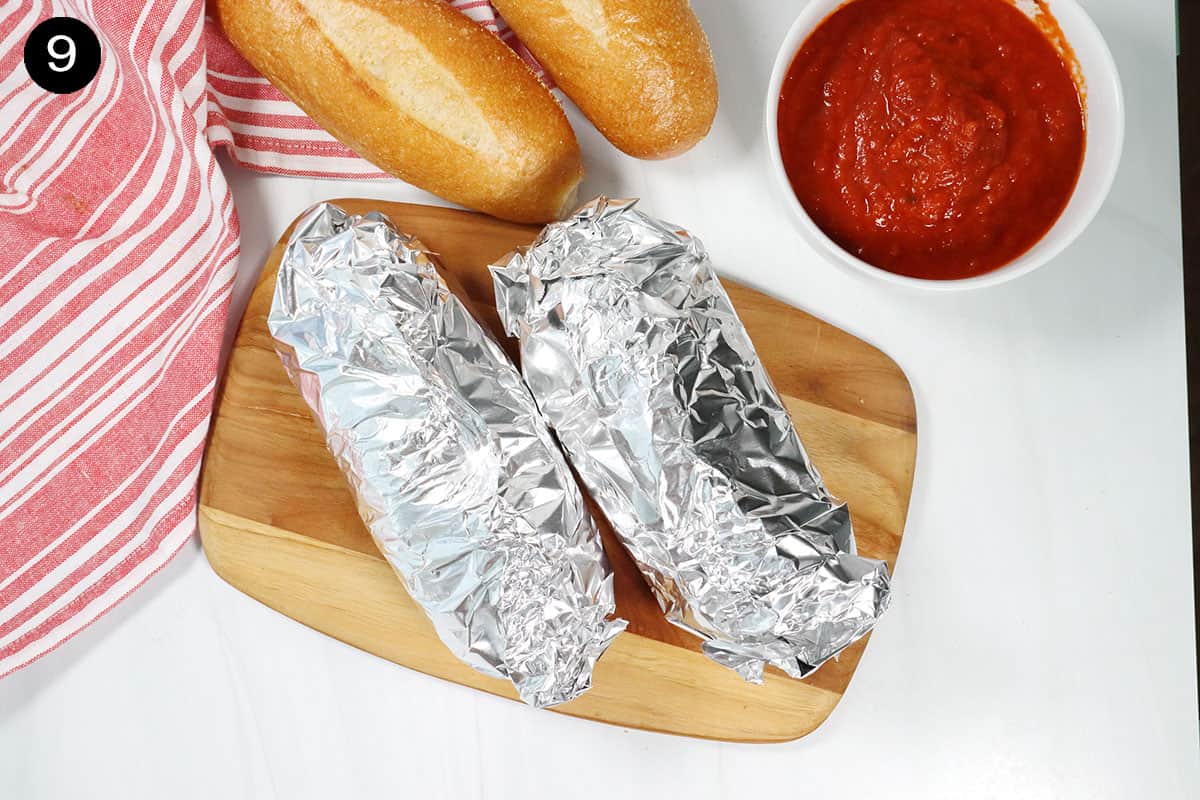 Subs in foil.