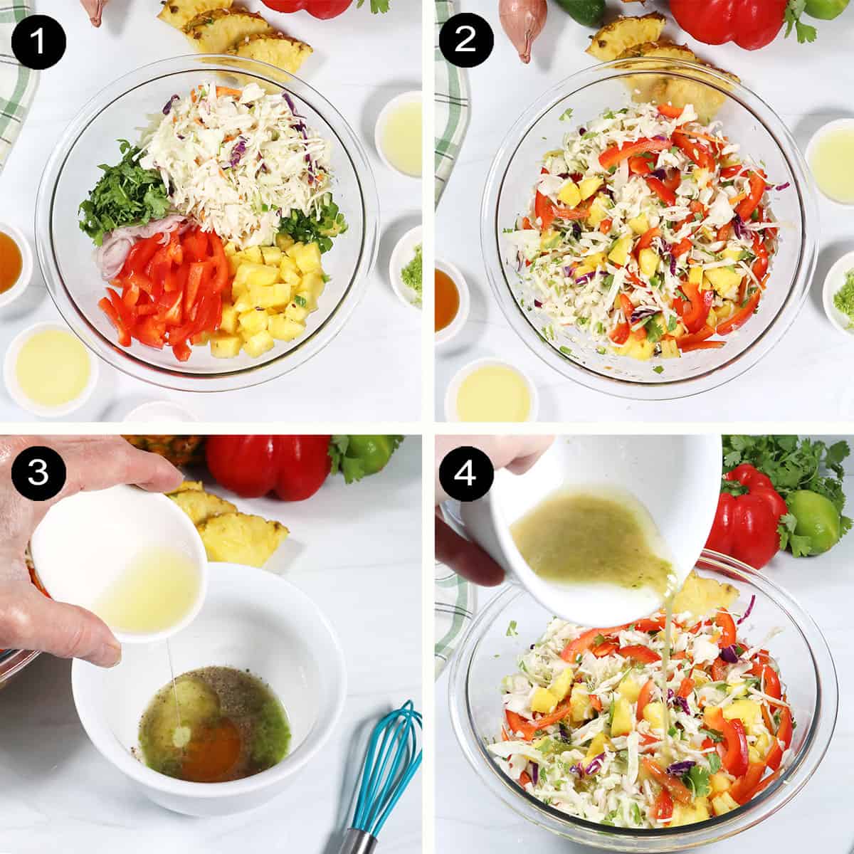 How to make pineapple coleslaw.