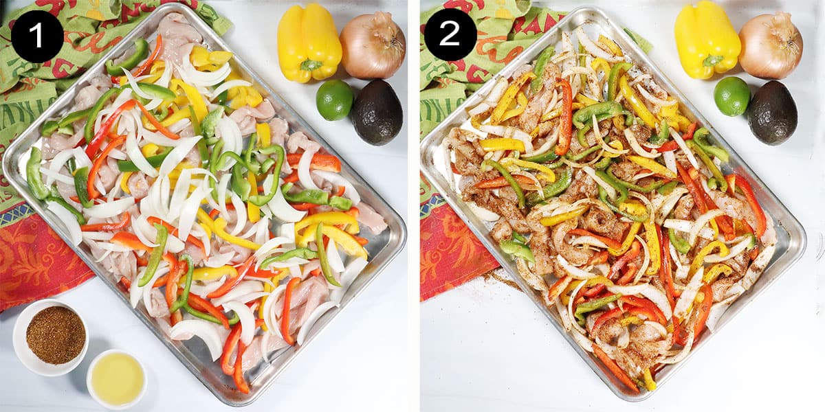 Prep steps for fajitas.