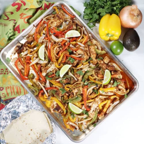 Roasted Sheet Pan Chicken Fajitas.